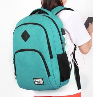 Mochila Turquesa con USB