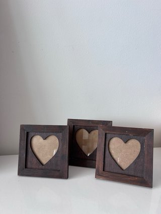 Conjunto 5 Marcos Corazón Madera