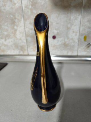 Jarrón Lodesa Porcelana Azul y Oro