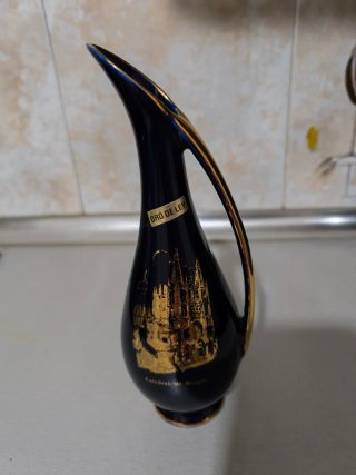 Jarrón Lodesa Porcelana Azul y Oro