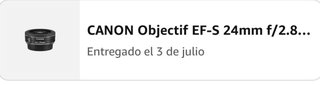 Objetivo Canon EFS 24mm f/2.8 STM