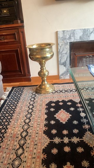 Jarrón Copa Decorativo Grande Dorado