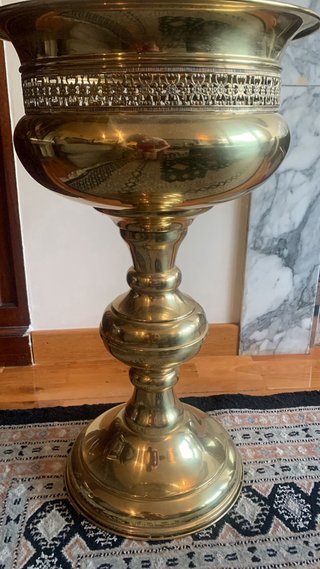 Jarrón Copa Decorativo Grande Dorado
