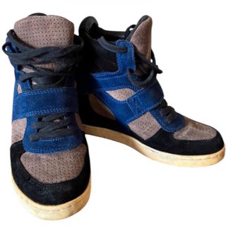 Zapatillas de cuña ASH negras y azules