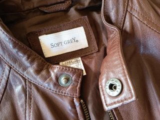 Chaqueta de Piel Genuina Marrón