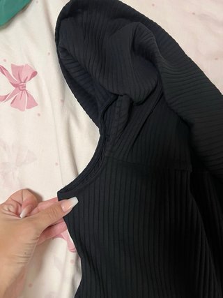 Vestido Zara Negro Hombros Descubiertos