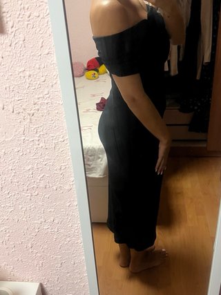 Vestido Zara Negro Hombros Descubiertos
