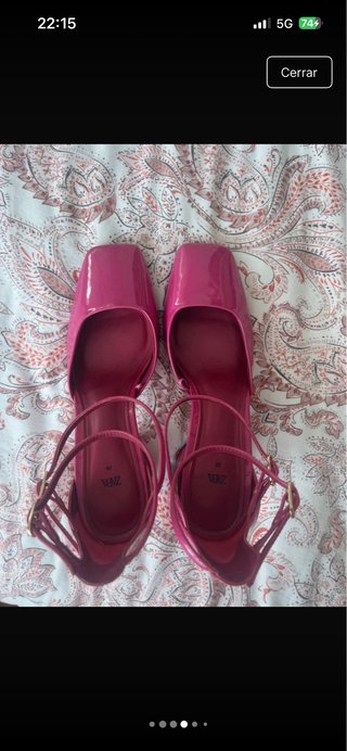 Zapatos tacón Zara rosa talla 39