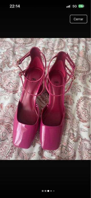 Zapatos tacón Zara rosa talla 39