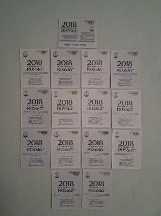 15 cromos Mundial Rusia 2018