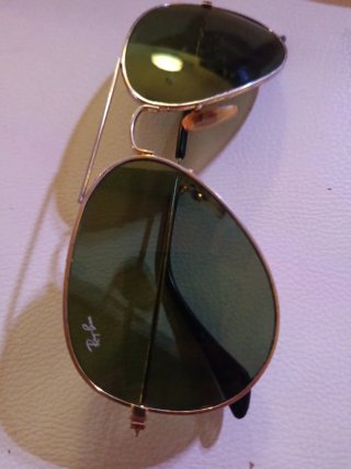 Gafas Aviador Vintage Ray-Ban Doradas Verdes