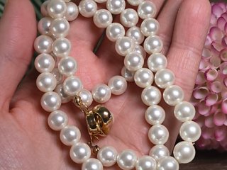 Collar vintage perlas cierre flor (Num. 8)