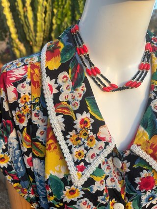 Vestido vintage Giorgio Kauten floral 90s
