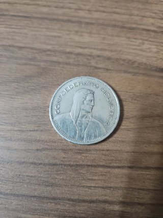 Moneda 5 Francos Suizos Plata 1932