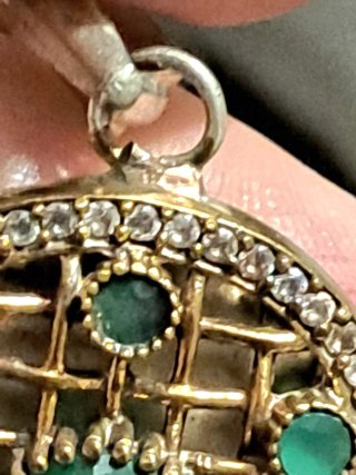 Pendente con agata verde e argento