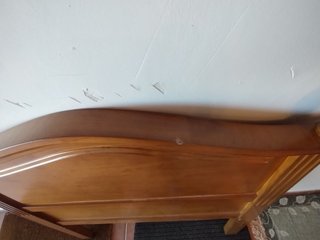 2 Cabeceros pino barnizado cerezo, cama 90cm