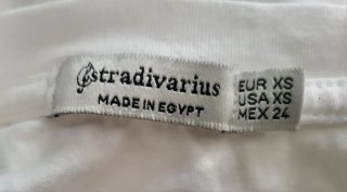 Camiseta Stradivarius Blanca Algodón Manga Corta