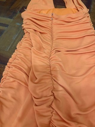 Vestido Naranja Halter Ruched