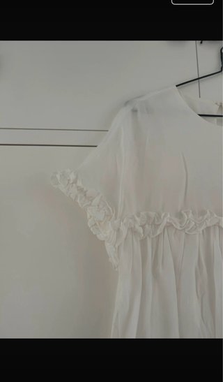 Vestido/Mono Zara blanco con volantes