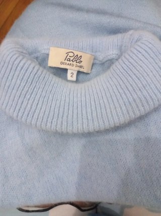 Chaleco de punto cuello alto azul Gerard Darel