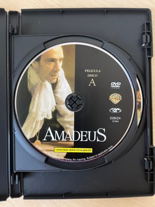 Película DVD Amadeus El Montaje del Director 2D
