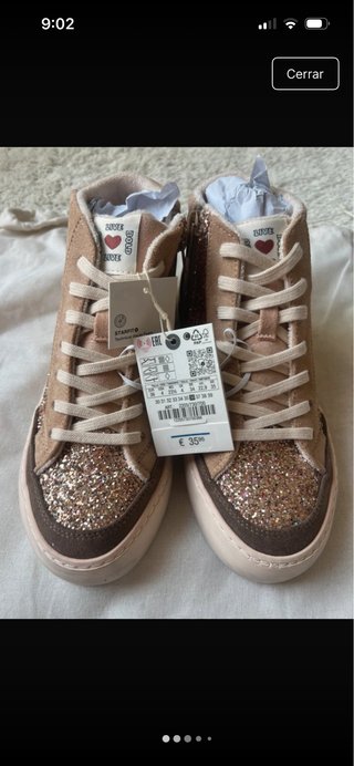 Zapatillas Zara Botín Brillos Talla 37