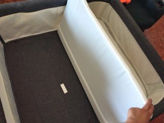 Minicuna cuna gemelar colecho gris mellizos