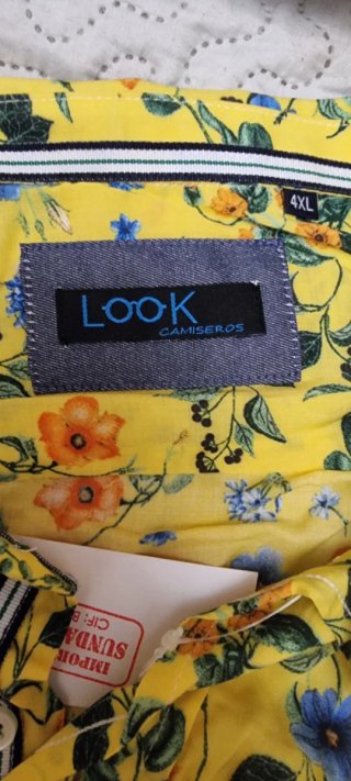 Camisa LOOK hombre T4XL 100% Algodón