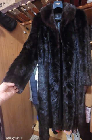 Gabardina Piel Mujer Talla M-L Negra