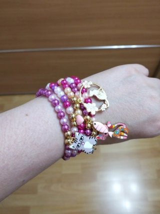 Conjunto de 5 Pulseras Elásticas de 19 cm gatitos