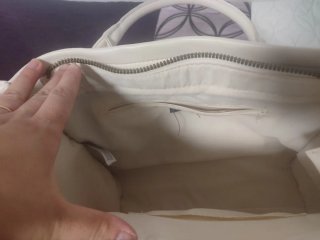 Bolso acolchado blanco roto mujer