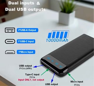 Batería Externa Power Bank 10000mAh