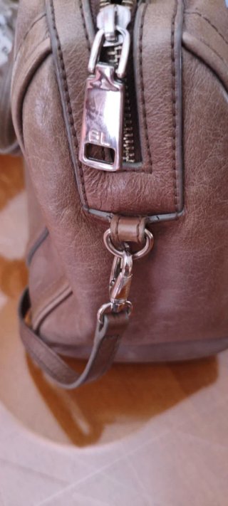 Bimba y Lola Vintage Bronze Leather Handbag.