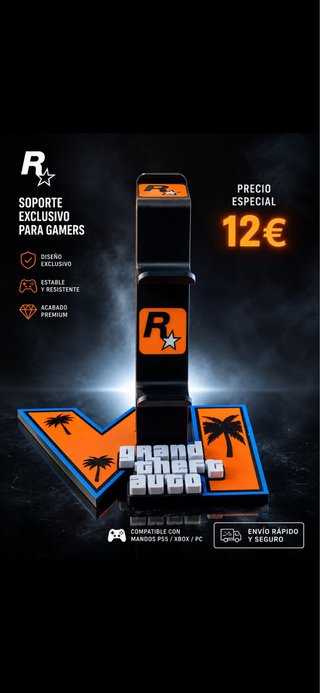 Soporte Mando Rockstar Games PS5 Xbox PC