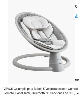 Mecedora VEVOR para Bebé con Control Remoto