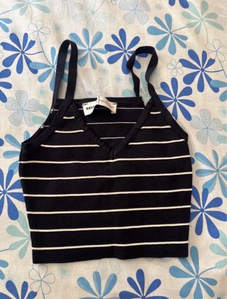 Top tirantes Bershka rayas negro blanco XS