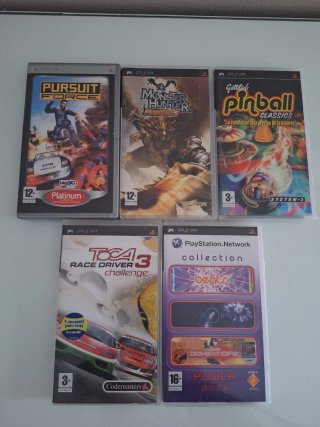 Lote Juegos PSP: Pursuit Force, Monster Hunter, PB