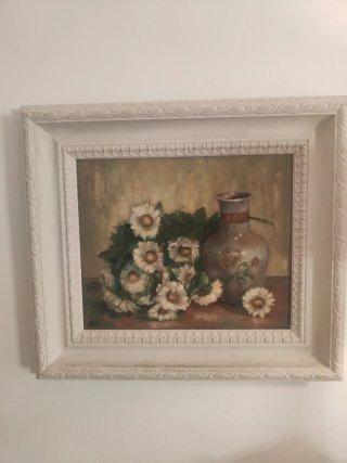 Cuadro floral con jarrón