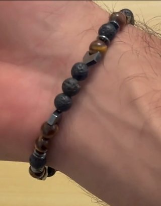 Pulsera hombre ojo de tigre 6mm piedra natural