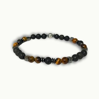 Pulsera hombre ojo de tigre 6mm piedra natural