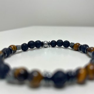 Pulsera hombre ojo de tigre 6mm piedra natural