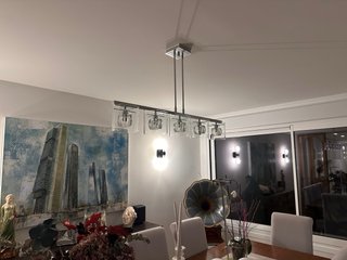 Lámpara de salón moderna cristal y metal
