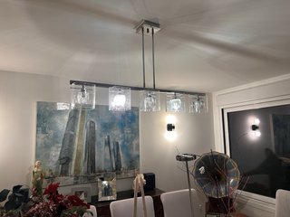Lámpara de salón moderna cristal y metal