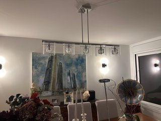 Lámpara de salón moderna cristal y metal