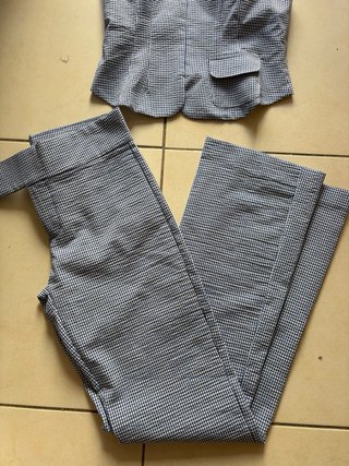 Conjunto top y pantalón vichy S Zara