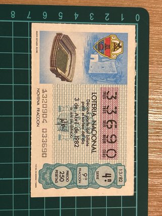 Lotería Nacional 1982  1 EURO UNIDAD