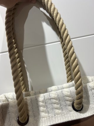 Bolso O bag marrón con funda de punto