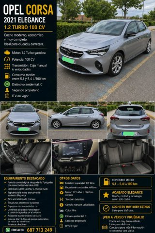 Opel Corsa 2021 Elegance 1.2 Turbo 100 CV