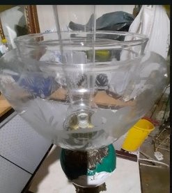 Quinqué Inglés Cristal Porcelana Metal