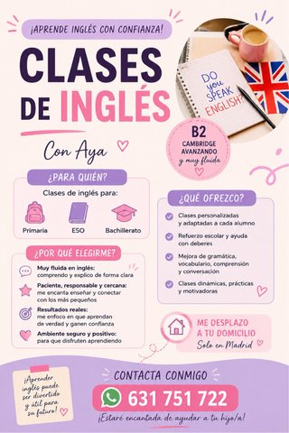 Clases particulares de inglés 🇬🇧󠁧󠁢󠁥󠁮󠁧󠁿